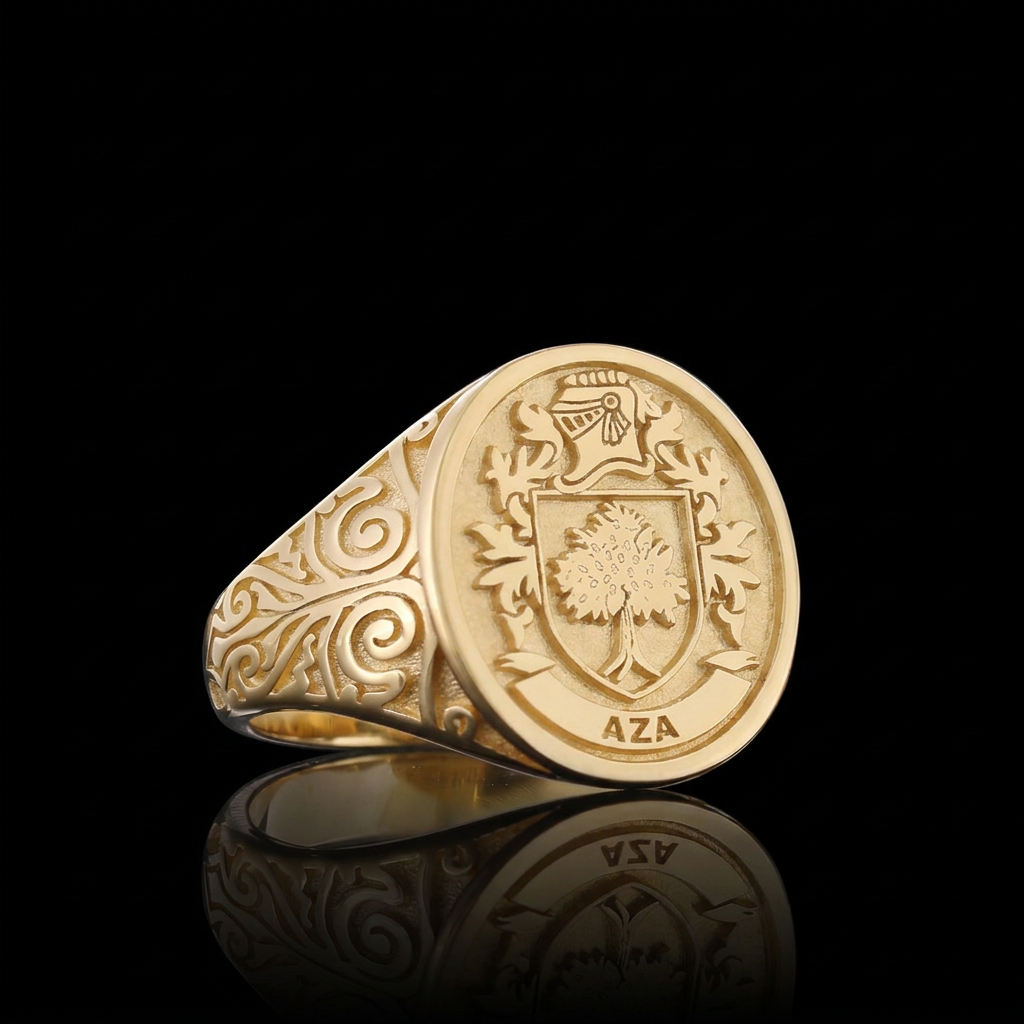 Natural Finish Crest Ring