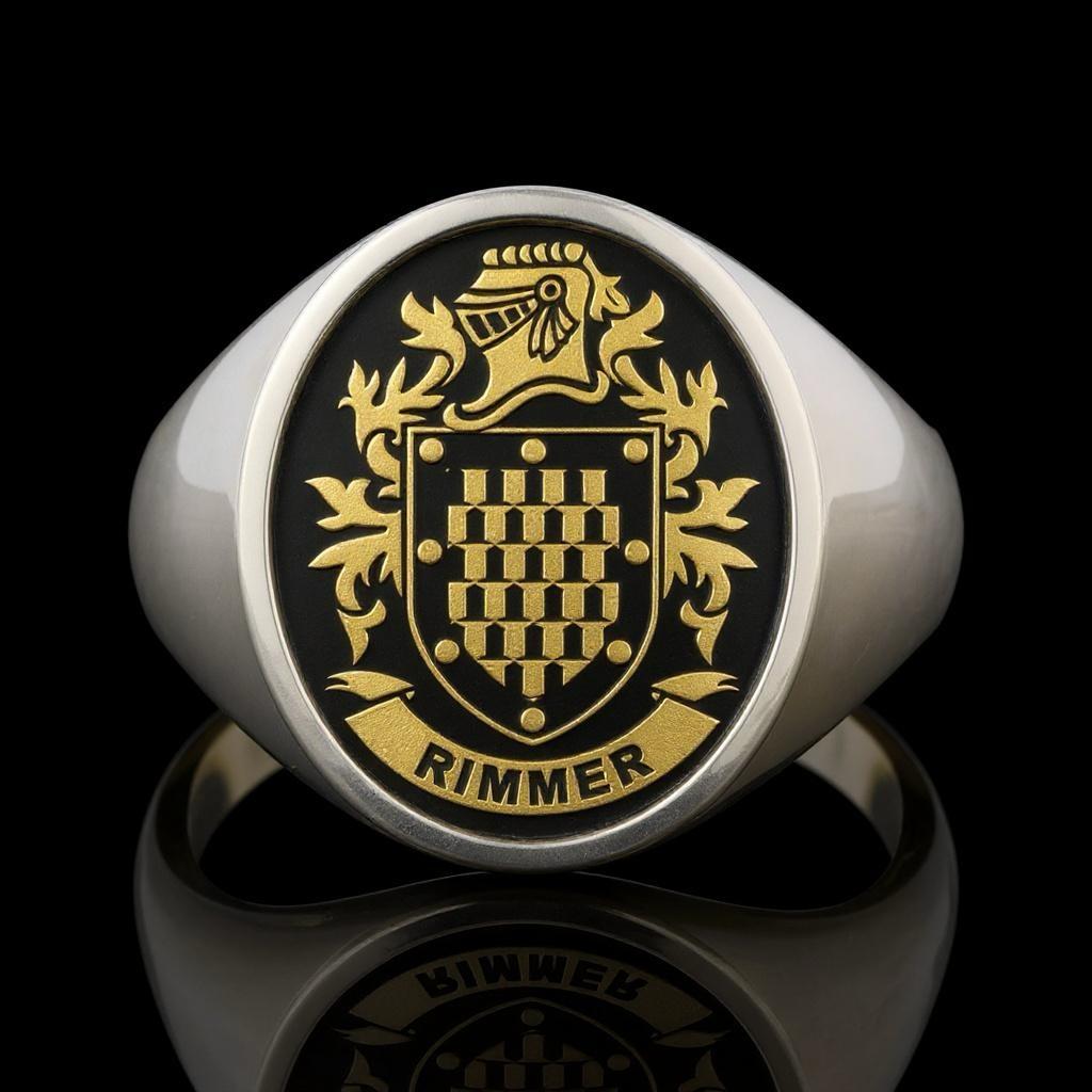Gold and Silver Raised Crest Ring
