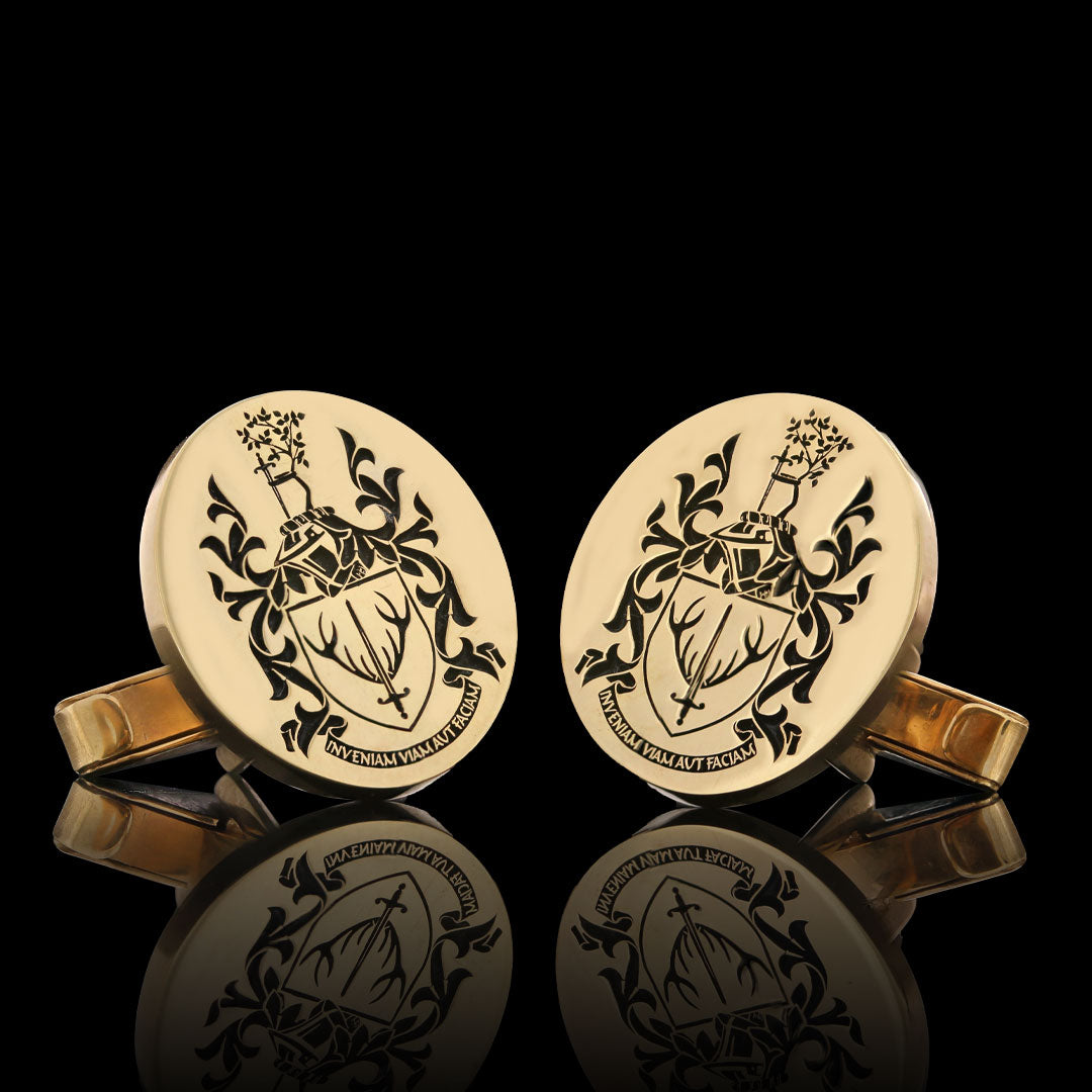 Knight Crest Cufflinks Oval