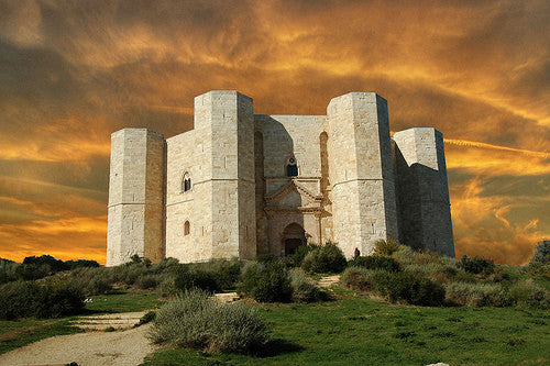 Castle spotlight, Castel Del Monte, Italy