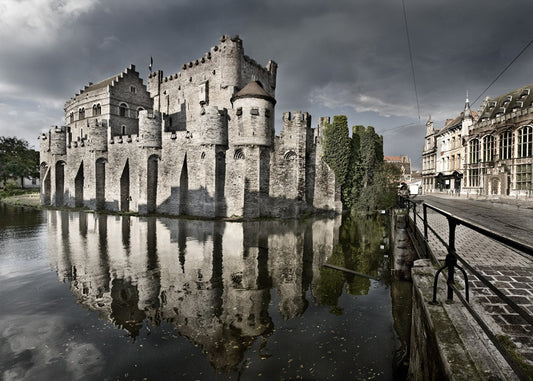 Castle spotlight, Gravensteen Castle, Belgium