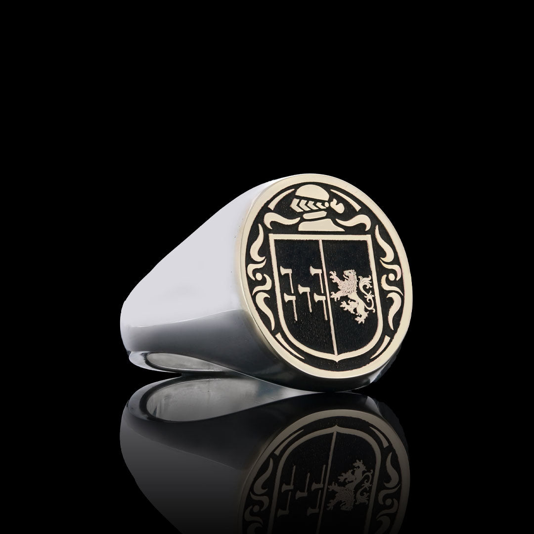 Gold and Silver Raised Crest Ring