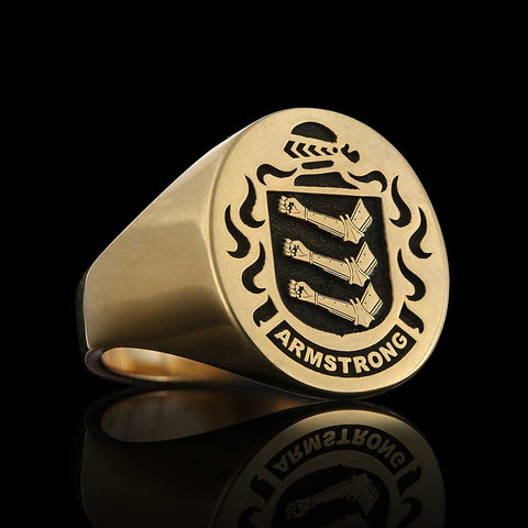 Duke Ring with Armstrong Crest and Name