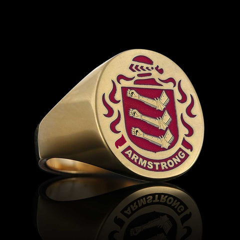 Colored crest ring red