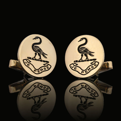 Knight Crest Cufflinks Oval