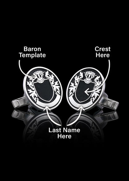 Baron Crest Cufflinks Oval