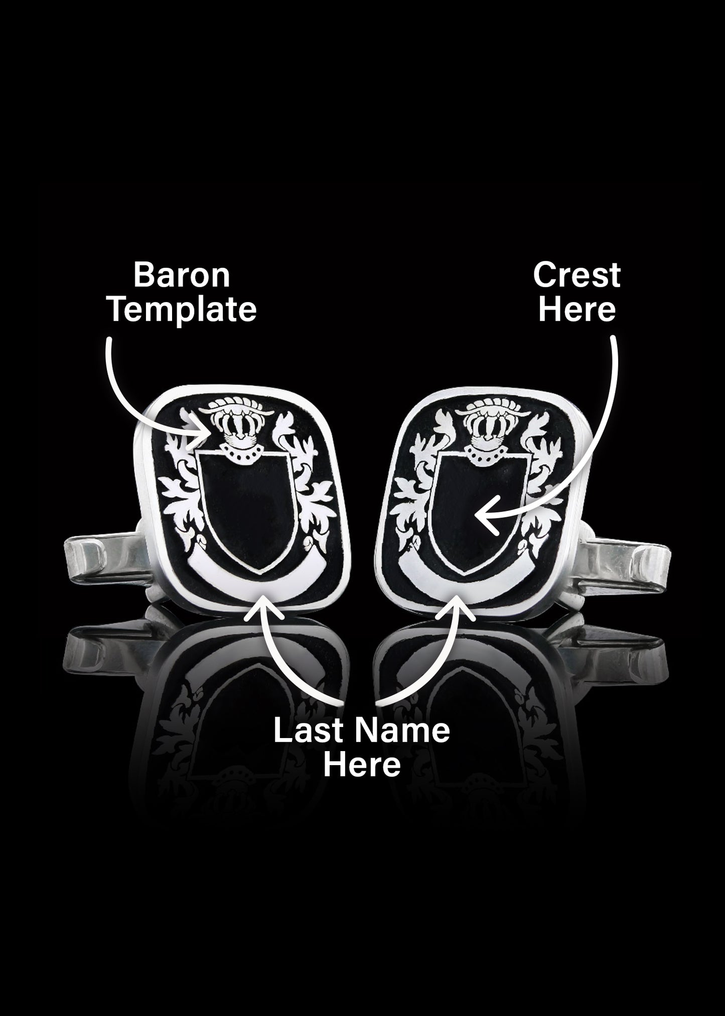 Baron Crest Cufflinks Square