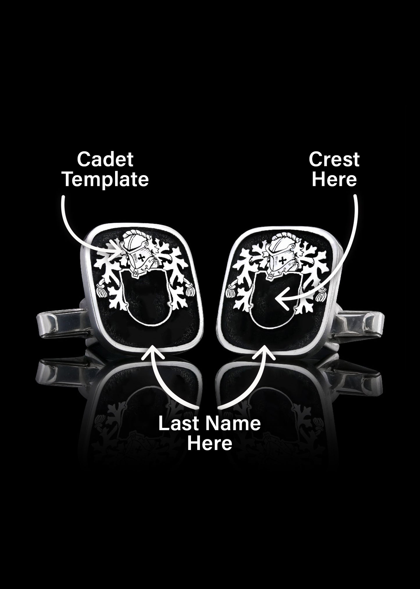 Cadet Crest Cufflinks Square