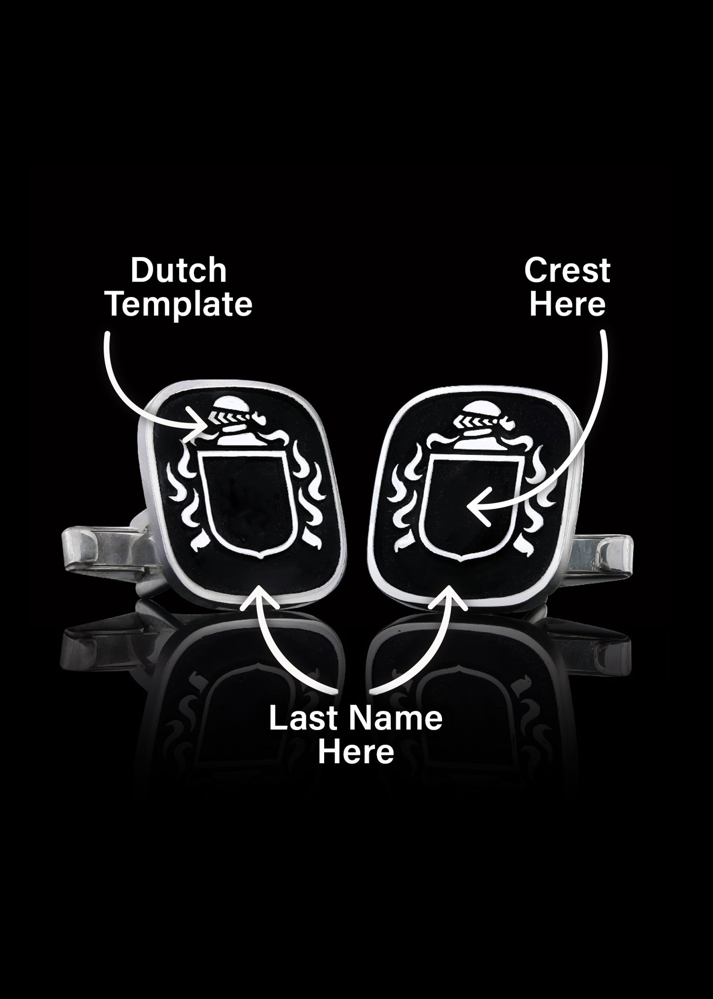 Dutch Crest Cufflinks Square