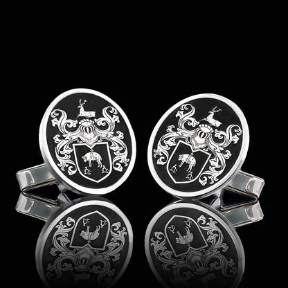 Knight Crest Cufflinks Oval