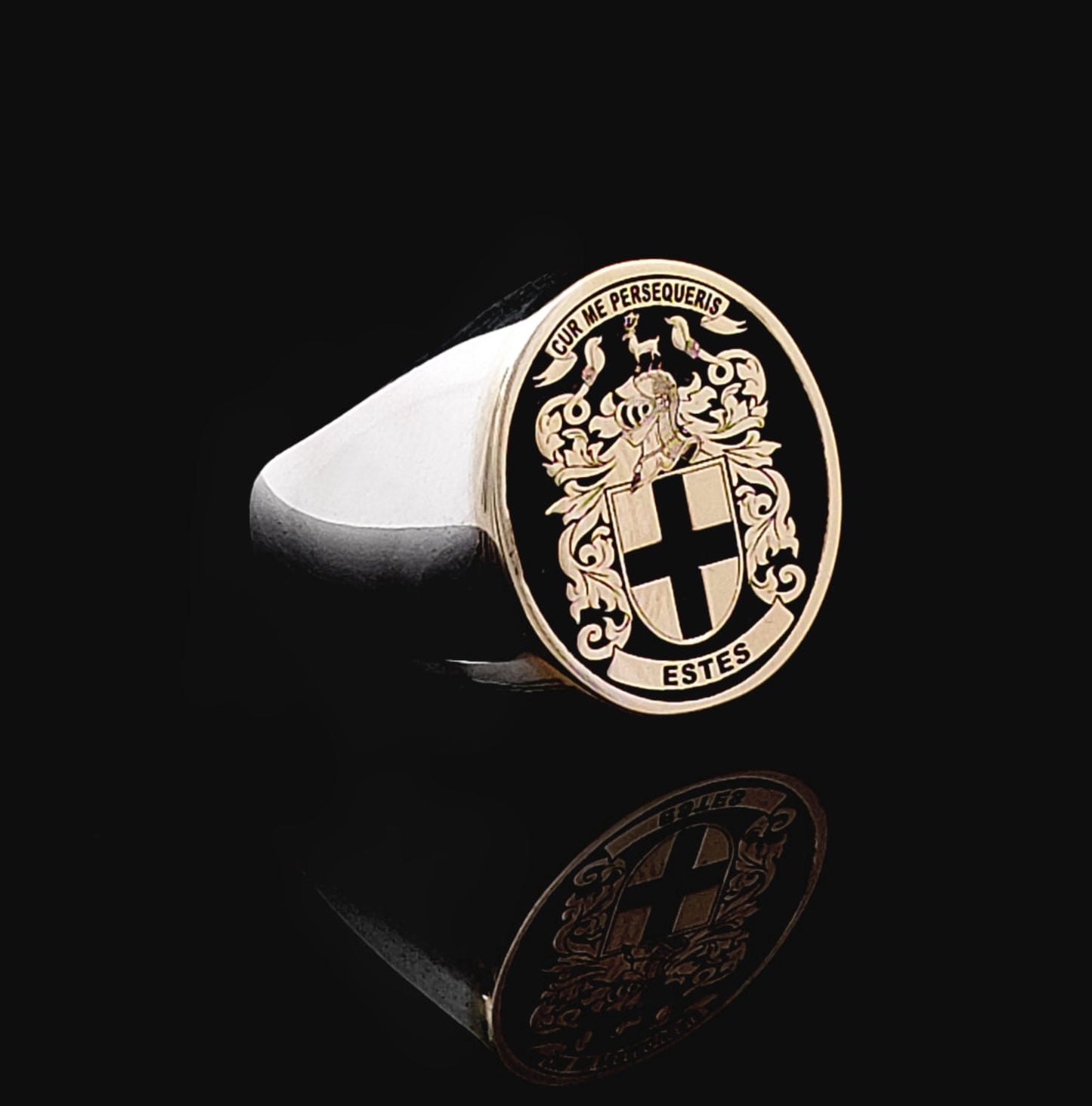 Gold and Silver Raised Crest Ring