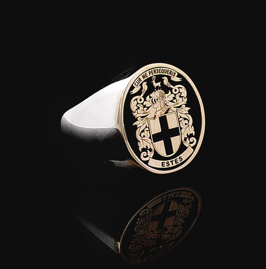 Gold and Silver Raised Crest Ring