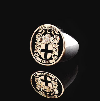 Gold and Silver Raised Crest Ring