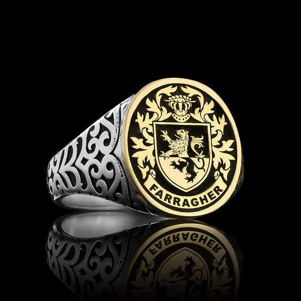 14KT Gold & Sterling Silver Crest Ring