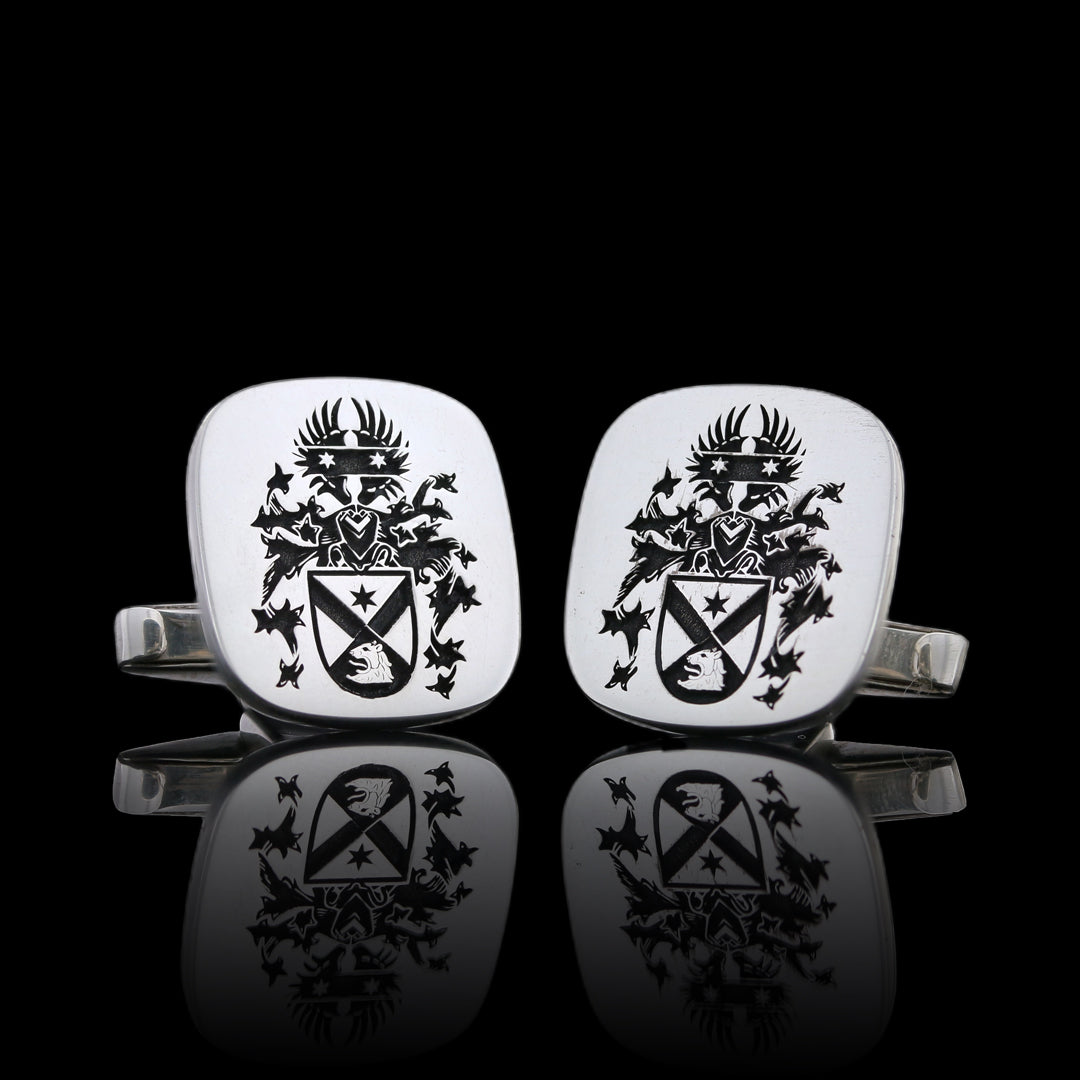 Knight Crest Cufflinks Square