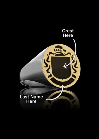 Gold and Silver Crest Ring