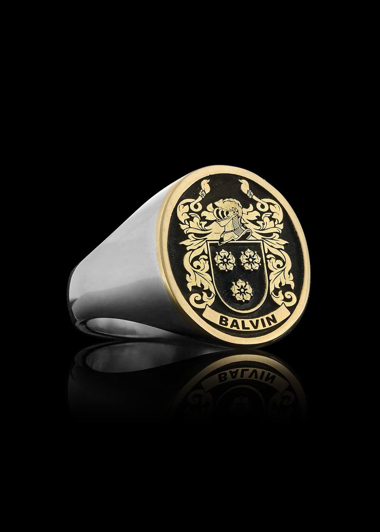 Gold and Silver Raised Crest Ring