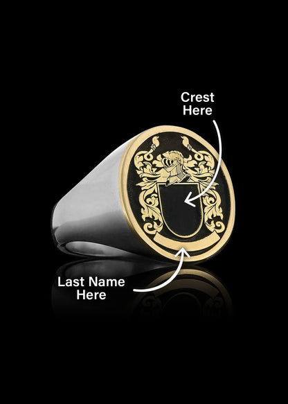 Gold and Silver Raised Crest Ring