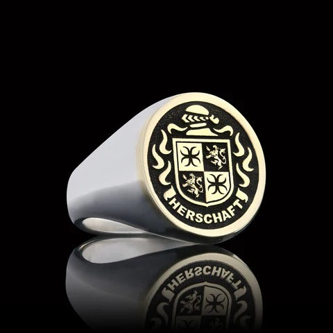 Gold and Silver Raised Crest Ring