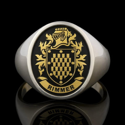 Gold and Silver Raised Crest Ring