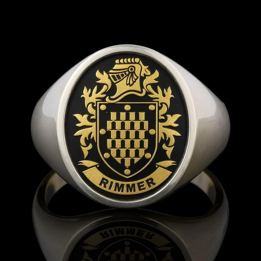 Gold and Silver Raised Crest Ring