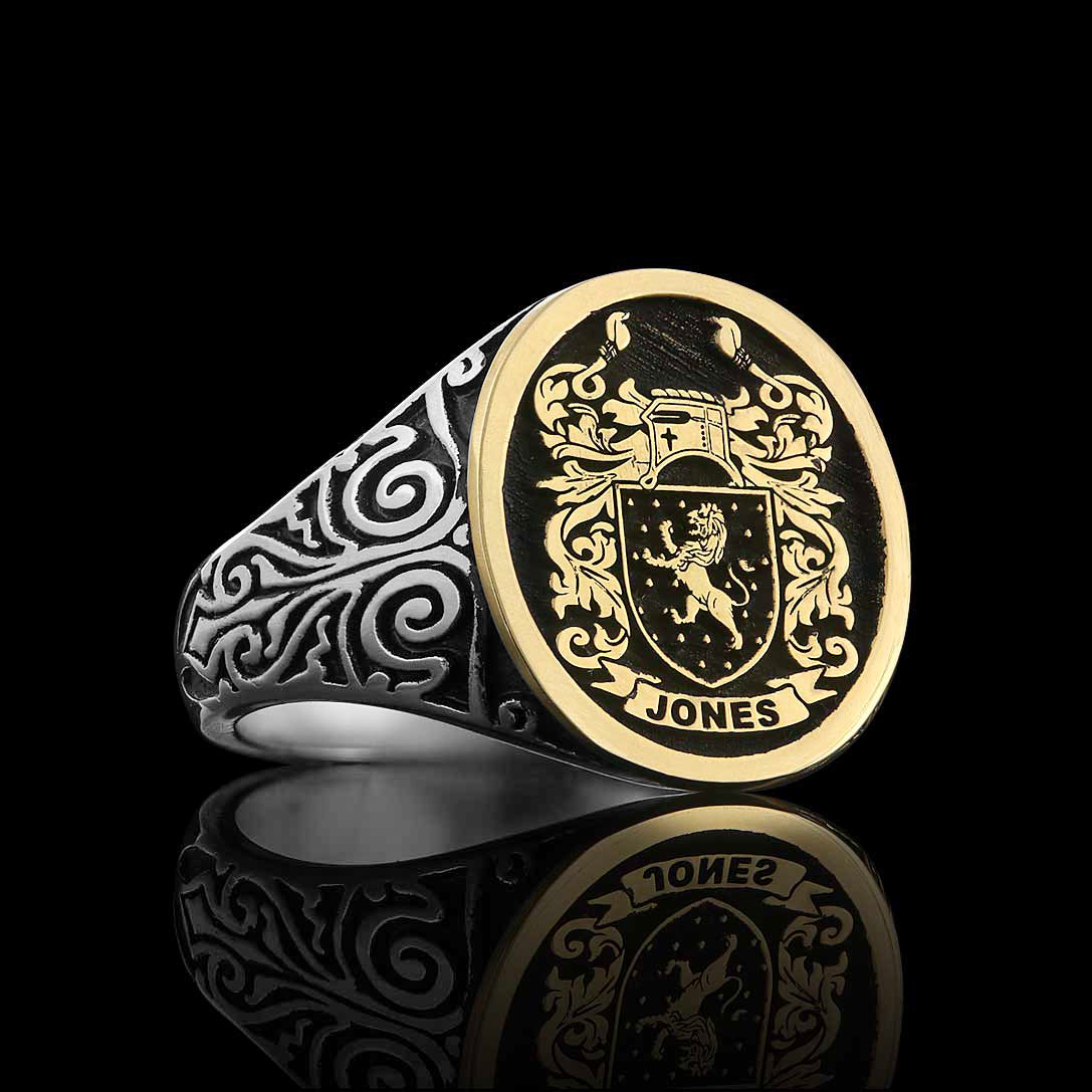 14KT Gold & Sterling Silver Crest Ring