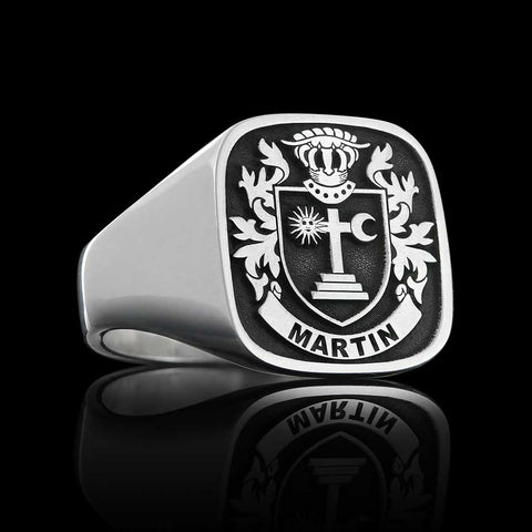 Baron Ring with Martin Crest and Name