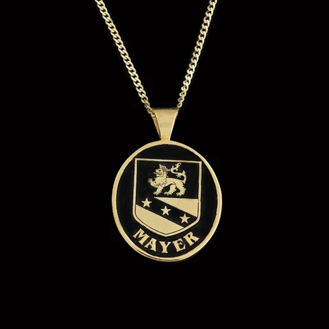 Custom gold crest pendant