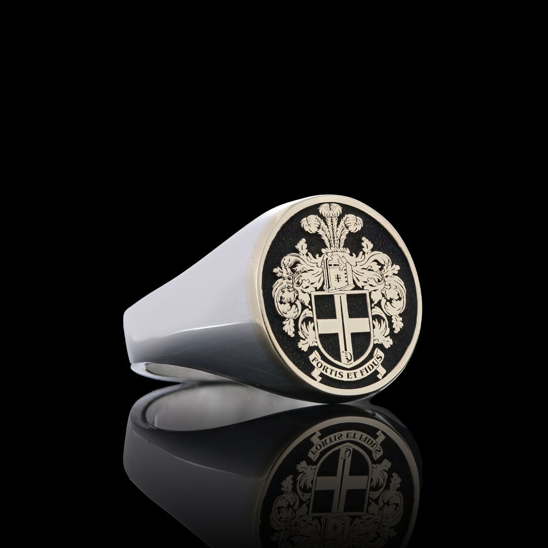Gold and Silver Raised Crest Ring