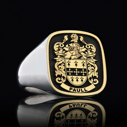 14KT Gold and Sterling Silver Crest Ring