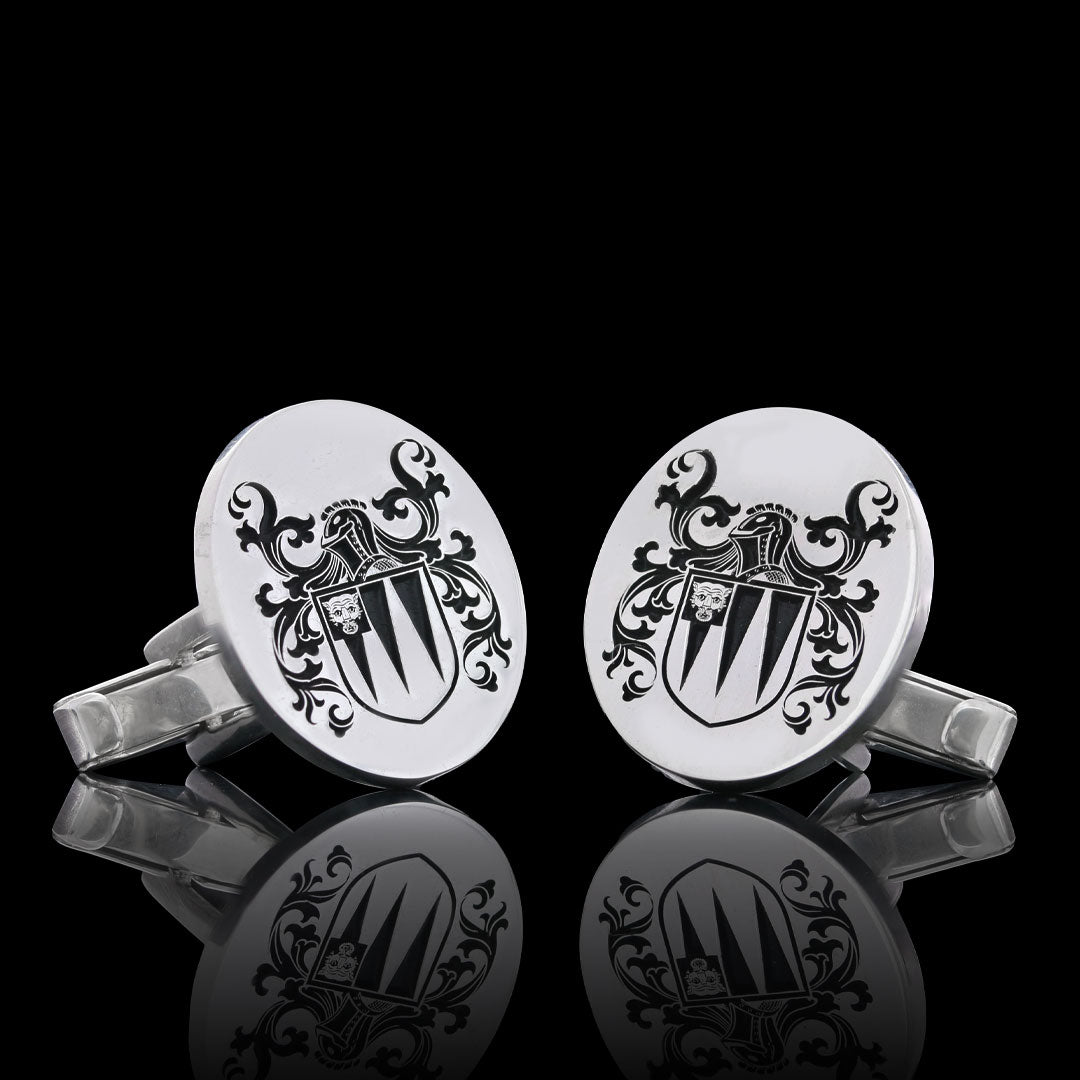 Knight Crest Cufflinks Oval