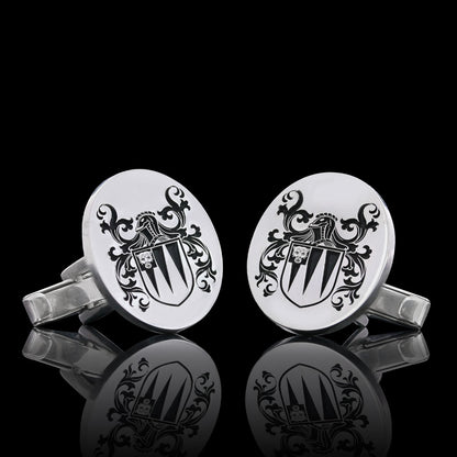 Knight Crest Cufflinks Oval