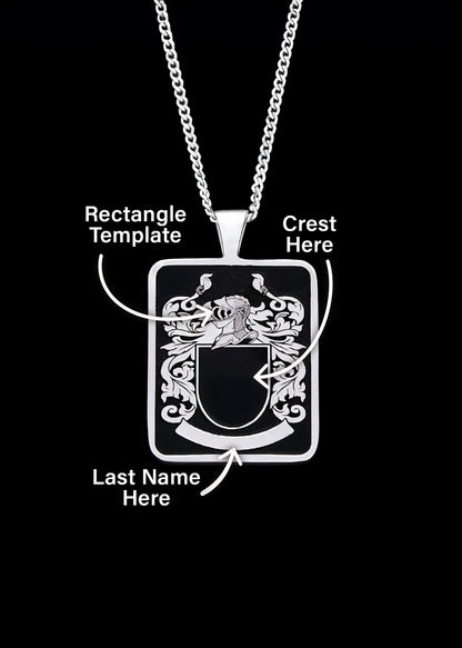 Rectangle Family Crest Pendant