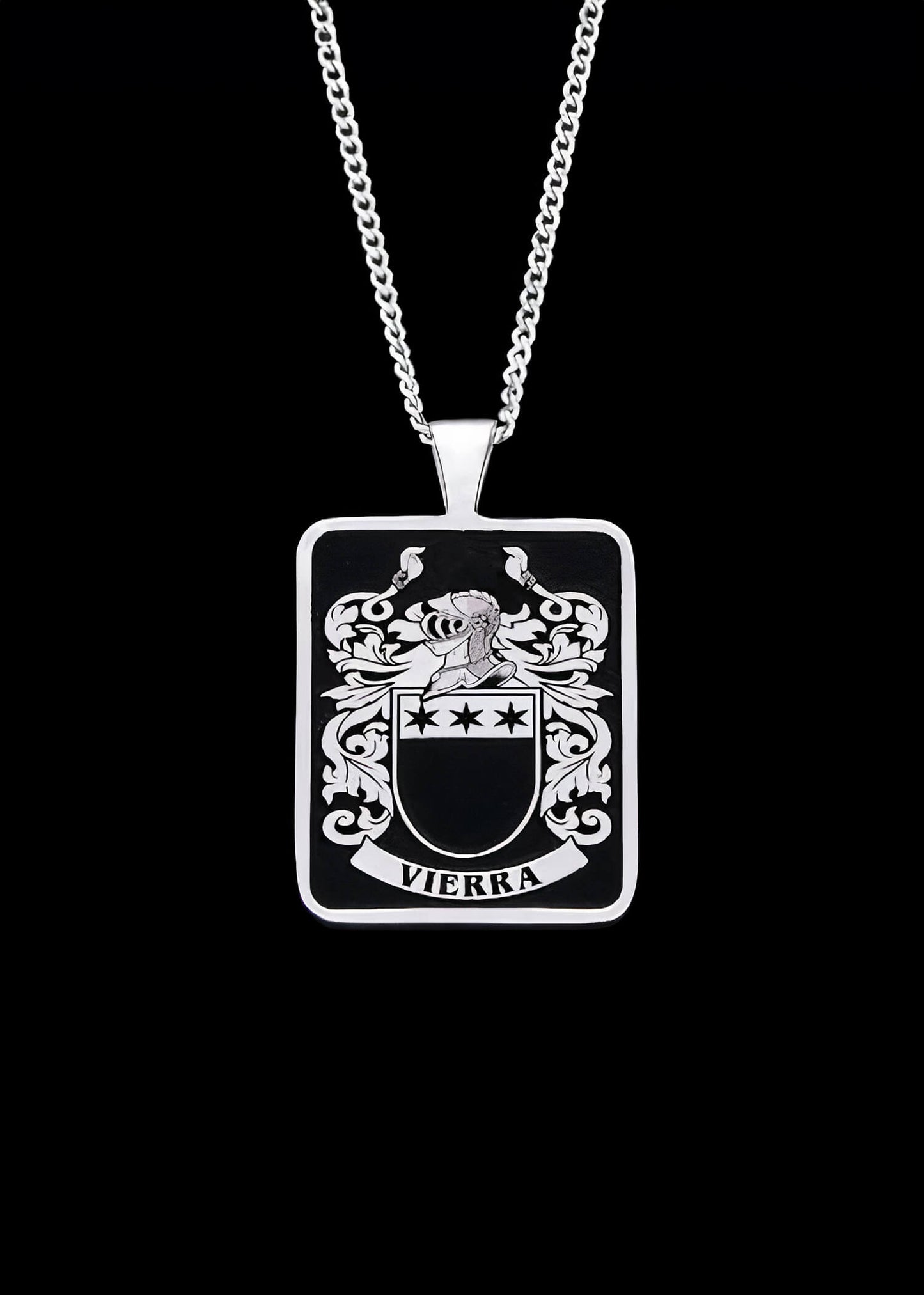 Rectangle Family Crest Pendant