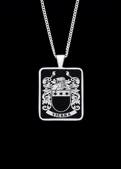 Rectangle Family Crest Pendant