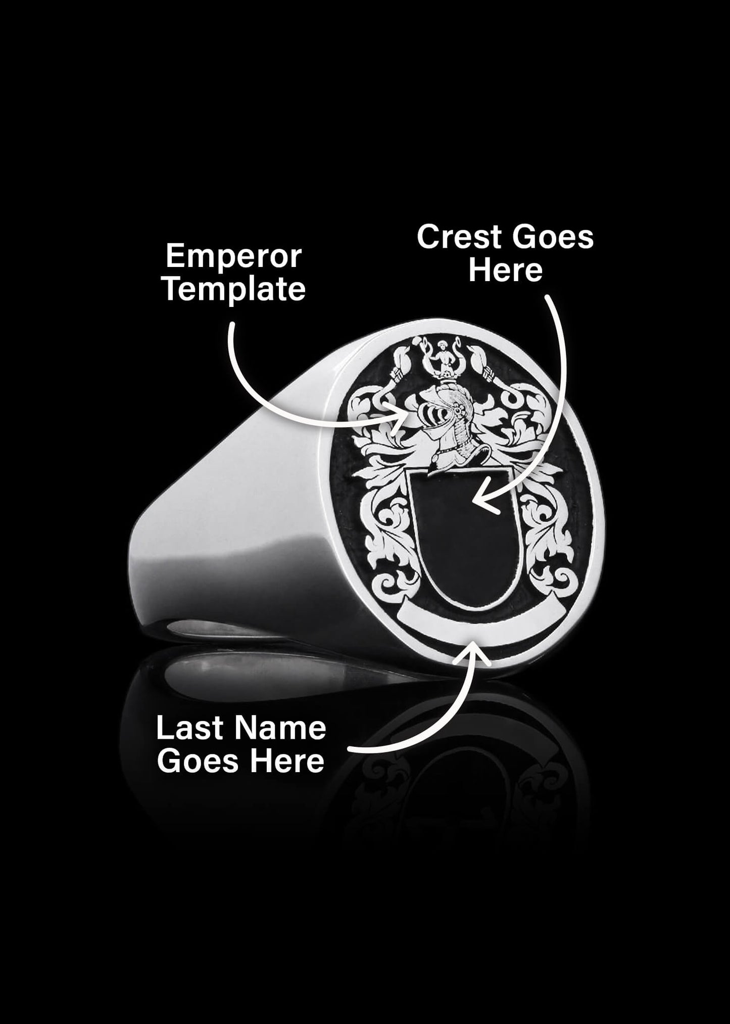 Emperor Crest Ring Oval