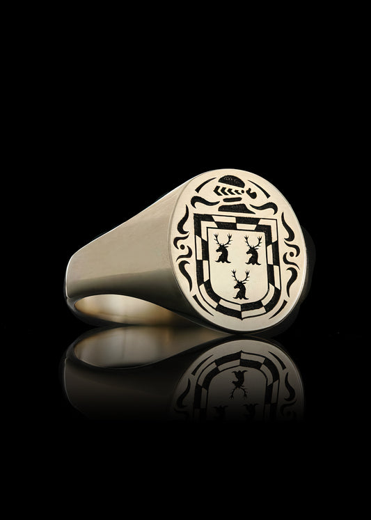 Knight Crest Ring Oval