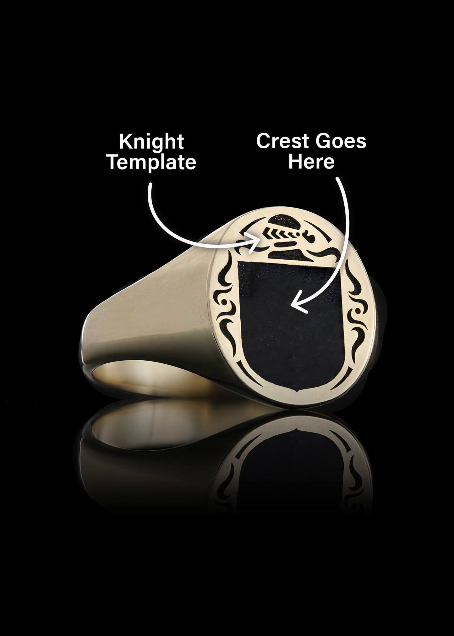 Knight Crest Ring Oval