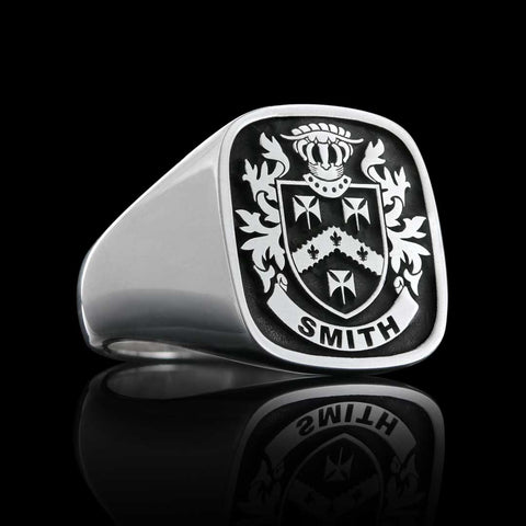 Baron Ring with Smith Crest and Name