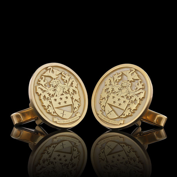 Custom crest cufflinks