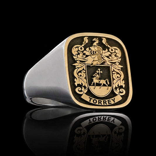 14KT Gold and Sterling Silver Crest Ring