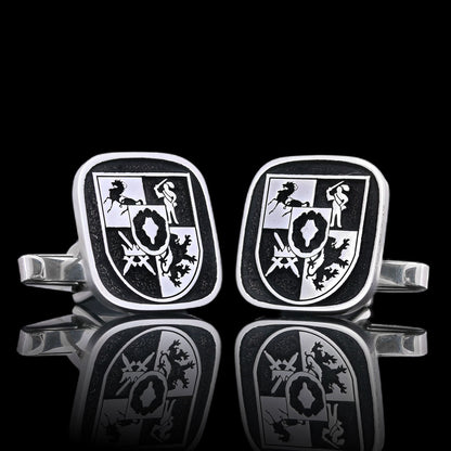 Knight Crest Cufflinks Square