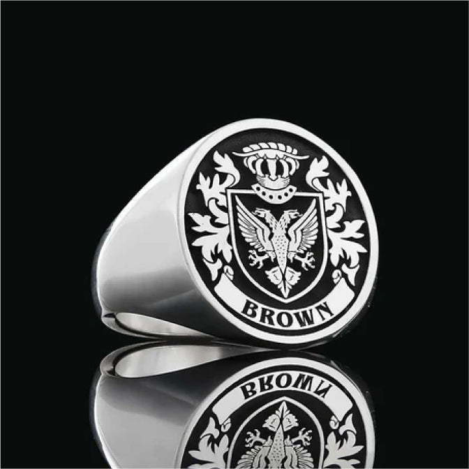 Brown Crest on Baron Ring