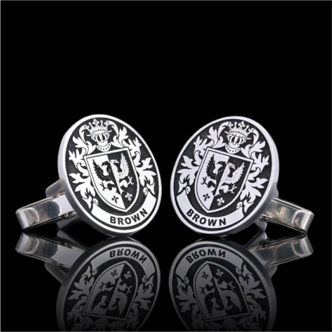 Brown Crest on Baron Cufflinks