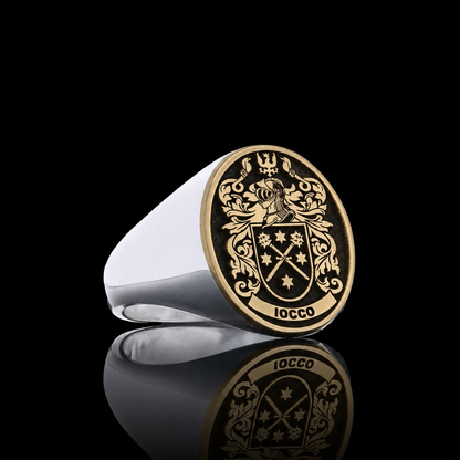 14KT Gold and Sterling Silver Crest Ring