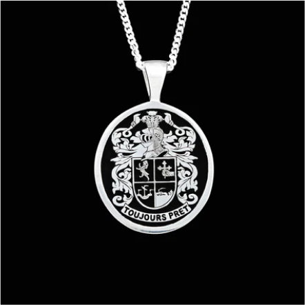 McDonnell Crest on Viscount Pendant with Custom Motto