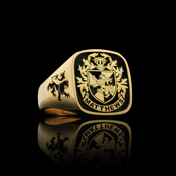 Green Family Crest - Men and women rings - Crest Jewelry
