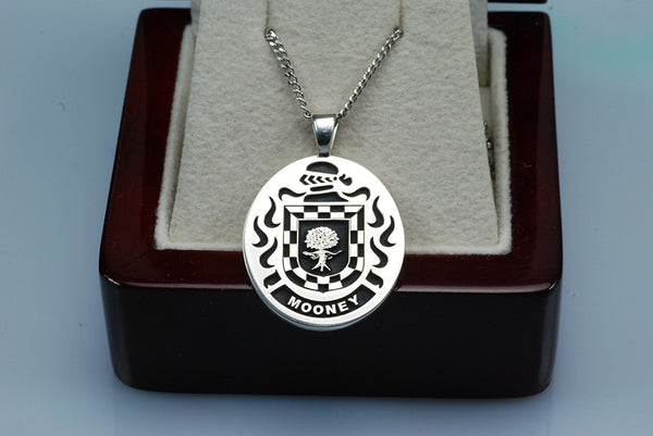 Sterling Silver Dual Family Crest Pendant, Made in…